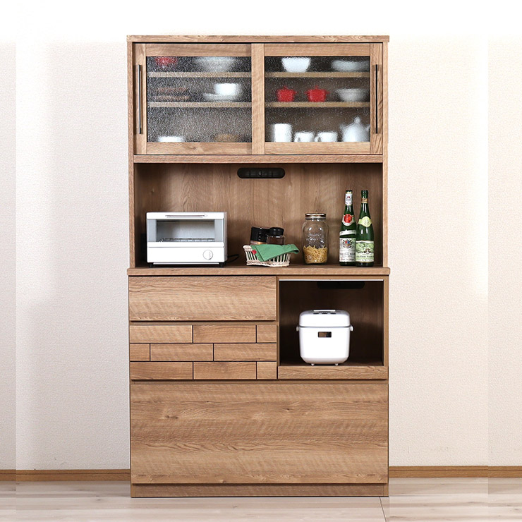 食器棚 完成品 大川家具 キッチンボード カップボード キッチン収納 ダイニングボード ダイニング シンプル おしゃれ ハイタイプ 幅105 モダン 高級 収納 耐震 北欧 北欧風 木 ダッグ 国産 日本製