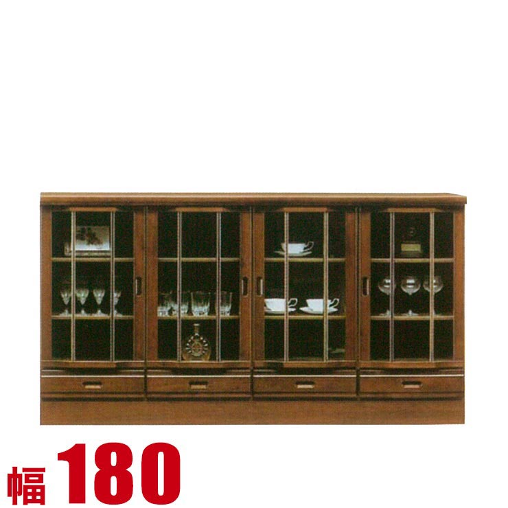 キャビネット 大川家具 モダン リビング ホープII サイドボード 幅180cm コレクションラック コレクションボード ロータイプ ディスプレイラック 完成品 日本製 ロータイプ 食器棚｜KAGUCOCO 日本の匠店