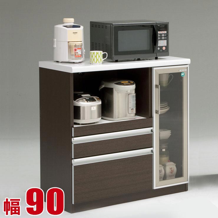 作業台 日本製インテリア 寝具 収納 レンジ台 レンジ棚 13 Off ミドルカウンター キッチンボード キッチンカウンター キッチンカウンター 90 13 Off レンジボード レンジラック ワークテーブル 収納 完成品 レンジラック ブラウン 抜群の収納力 ミドルカウンター