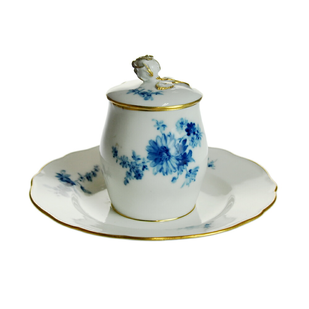 アンティークマイセン (Meissen)薔薇 アップリケ チョコレート優勝杯 W/御匙