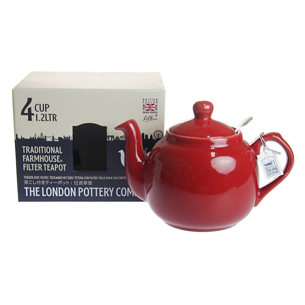 初回限定 ロンドンポタリー London Pottery ファームハウス ティーポット レッド 4cup  www.dreamhomerealestate.al