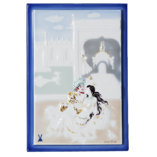 楽天市場】マイセン (Meissen) 陶画 青のメルヘン ブレーメン 93005