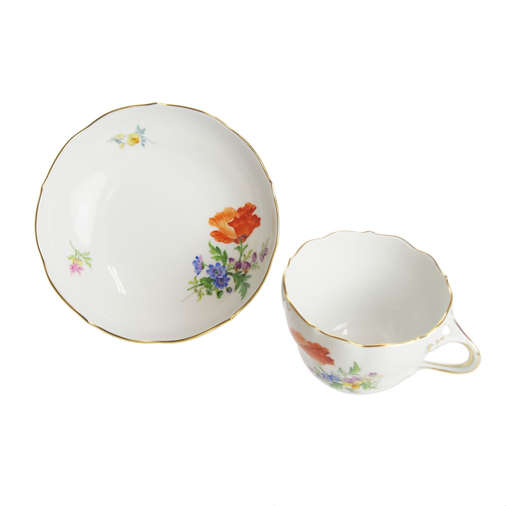 Meissen コーヒーカップ 3つ花 マイセン マイセン 005 輸入ブランド洋食器専門店２本の剣マイセン 陶磁器 食器 コーヒーカップ ソーサー Meissen 3つ花 ドイツ製