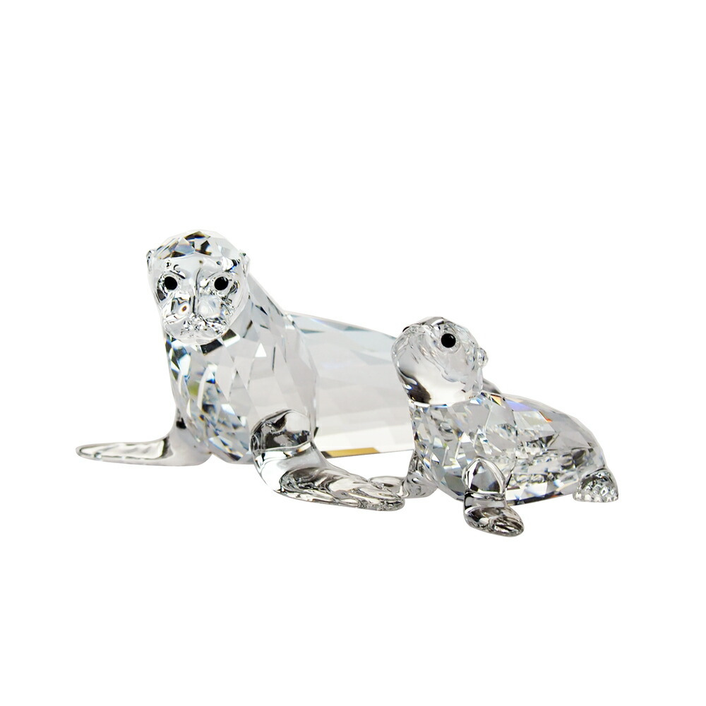 お客様満足度no 1 スワロフスキー Swarovski 置物 アシカの親子 最新情報