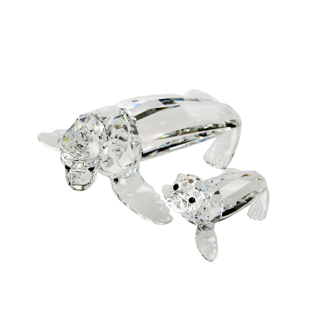 お客様満足度no 1 スワロフスキー Swarovski 置物 アシカの親子 最新情報