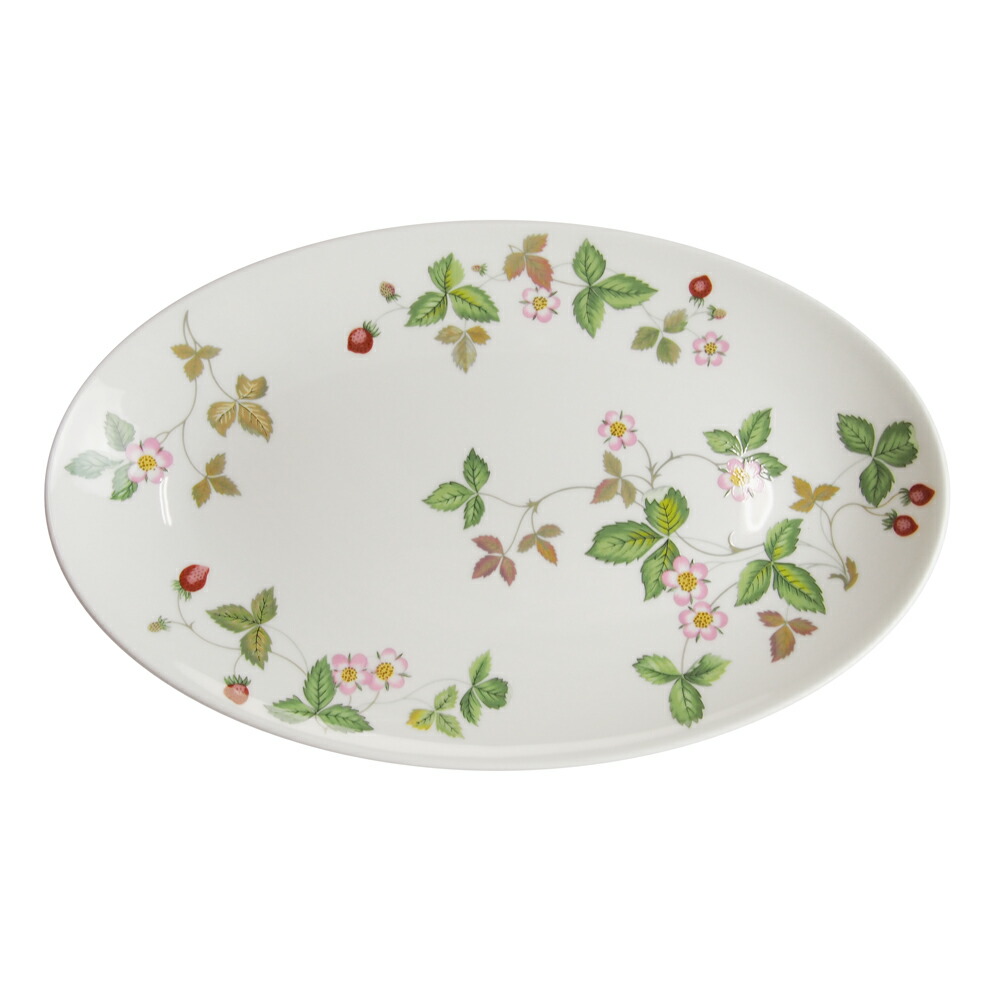 【Spring SALE】 ウェッジウッド (WEDGWOOD) ワイルドストロベリー カジュアル オーバルディッシュ 26cm