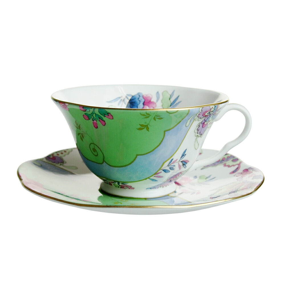 ウェッジウッド (WEDGWOOD) バタフライブルーム ティーカップ＆ソーサー グリーン