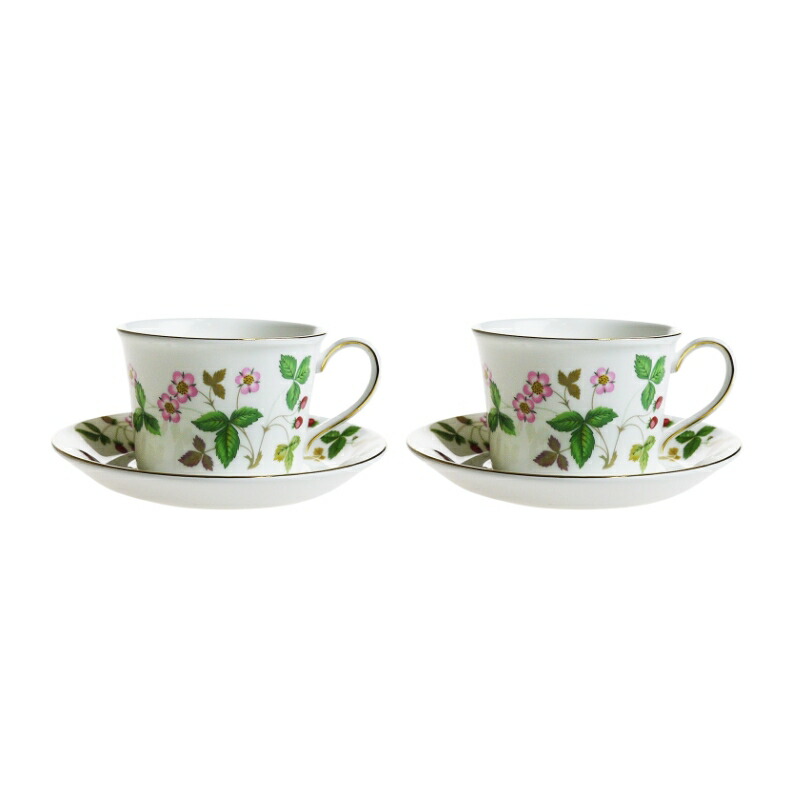 【マラソン特価】 ウェッジウッド (WEDGWOOD) ワイルドストロベリー デルフィー カップ＆ソーサー ペアセット
