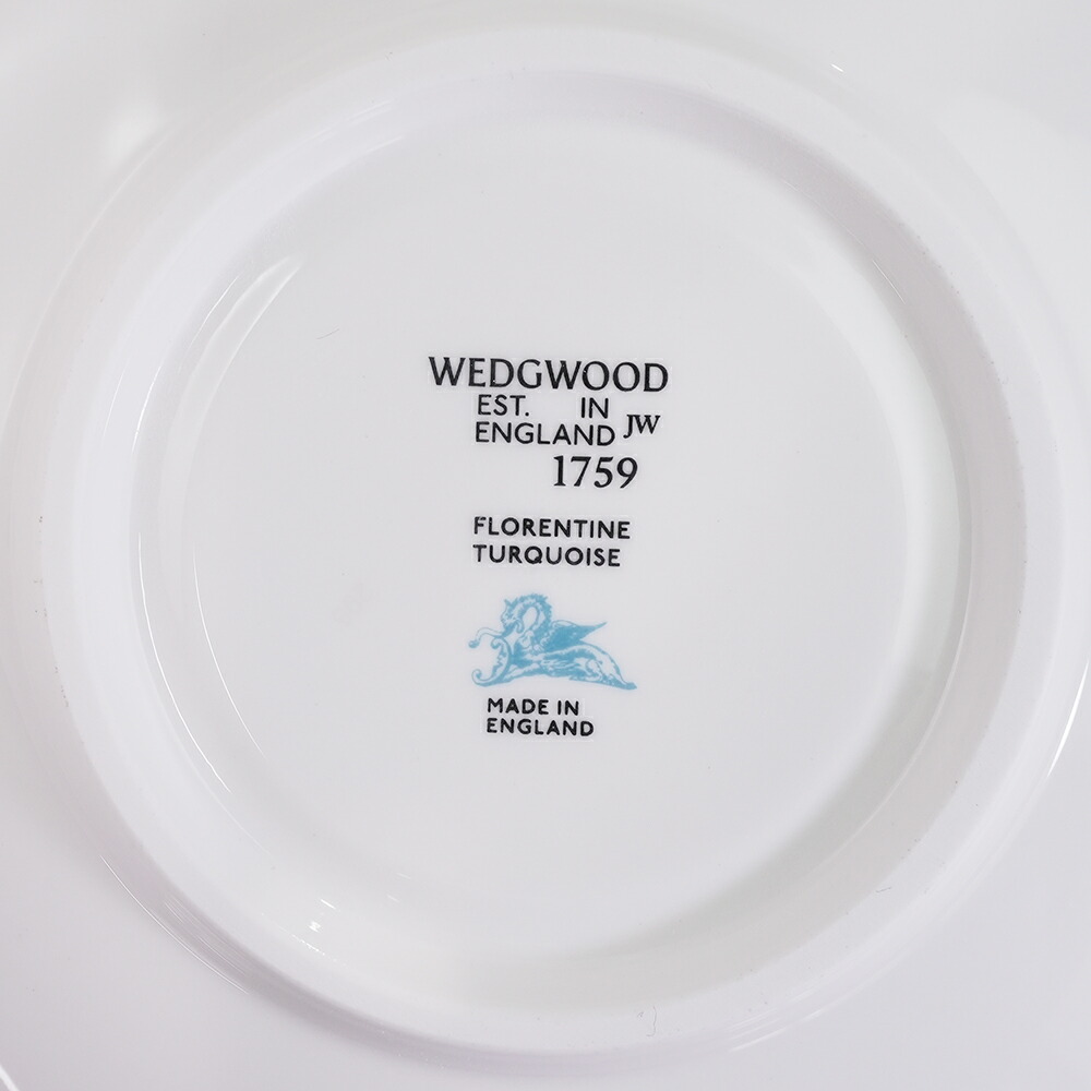 ウェッジウッド(WEDGWOOD)フロレンティーンターコイズティーカップ＆ソーサーリーNEW