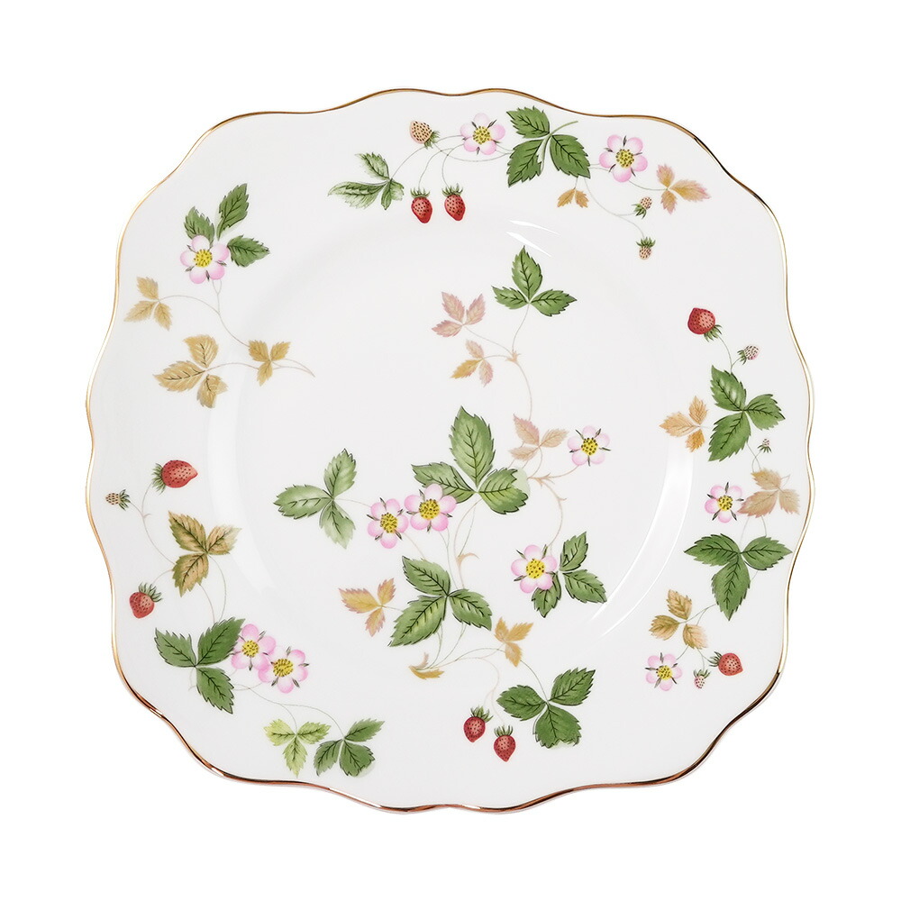 【連合王国製】ウェッジウッド (WEDGWOOD) ワイルドストロベリー 乾荒原真四角 21珊