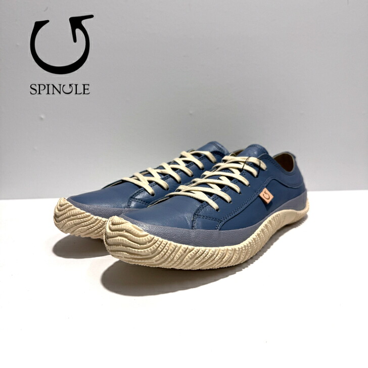 【初回返品・サイズ交換送料無料】 SPINGLE　スピングル SP110　Gray Blue グレーブルー 日本製　本革　レザースニーカー　ローカット　バルガナイズ製法　カンガルーレザー