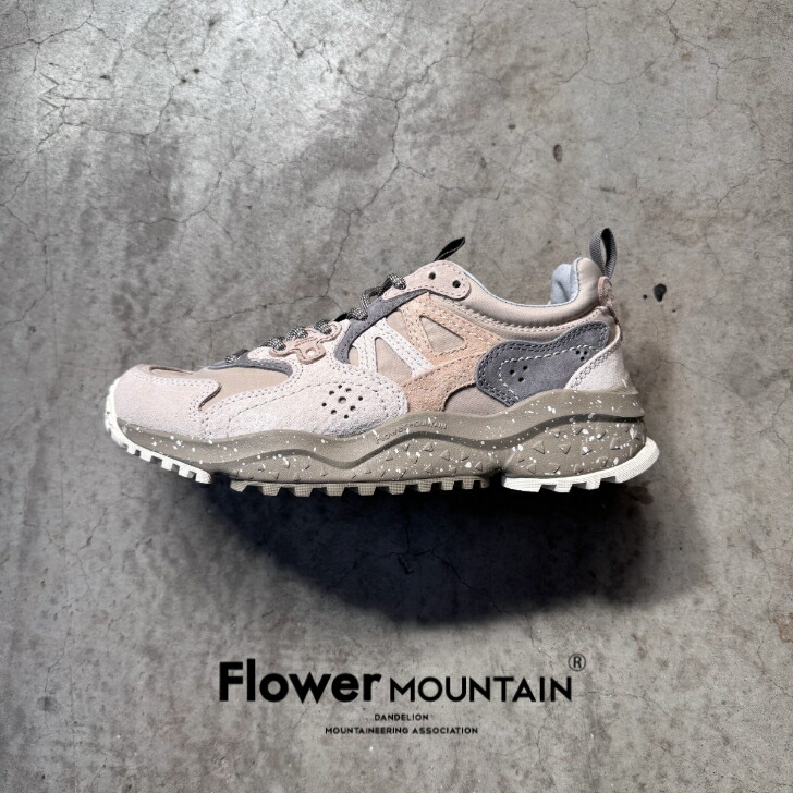 【初回返品・サイズ交換送料無料】 正規取扱店 Flower MOUNTAIN　フラワーマウンテン SOLIN　ソウリン FM127016 Beige Gray メンズ　レディース　アウトドアファッション　軽量　タウンスニーカー　ハイキングシューズ