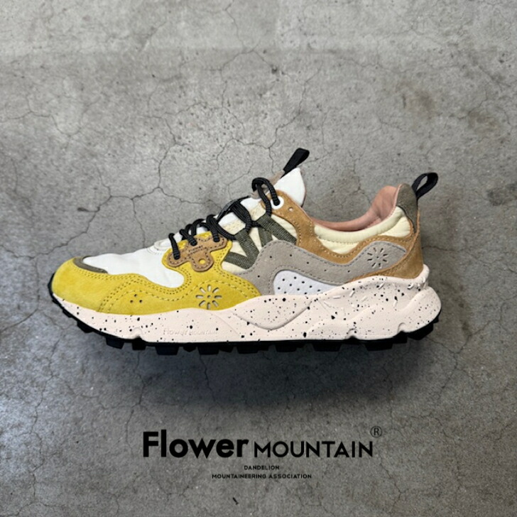 【初回返品・大いさ取り替えっこ貨物輸送無料】定まり取りまわし店Flower MOUNTAIN お花御山YAMANO3 まっ盛りノ3FM63270 Lemon 檸檬メンズ レディース アウトドア流行り物 軽さ 町スニーカー マルチ色合い 春 夏