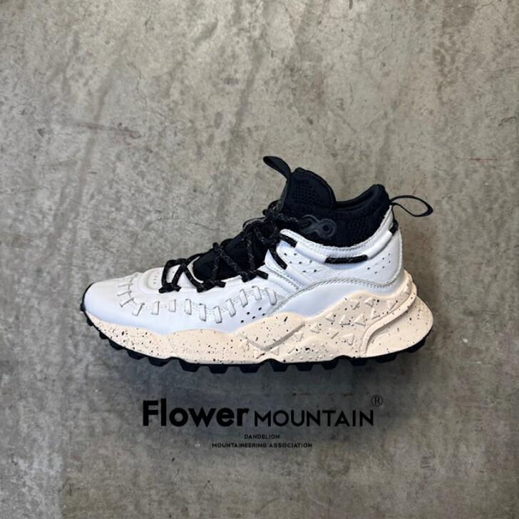 【初回返品大きさ取り替えっこ貨物輸送無料】定め事取りまわし店FlowerMOUNTAIN 御花お山MOHIKAN モヒカン FM18-1-006 White 白いこと白 ご機嫌撥ねのける 真っただ中撥ねのける 厚底 なめし革スニーカー 本革 町スニーカー アウトドア流行り物