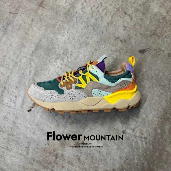 【初回返品・サイズ交換送料無料】正規取扱店 一部店舗限定品Flower MOUNTAIN フラワーマウンテンYAMANO3 ヤマノ3FM63271 Green/Multi グリーン/マルチメンズ レディース アウトドアファッション 軽量 タウンスニーカー マルチカラー 秋 冬