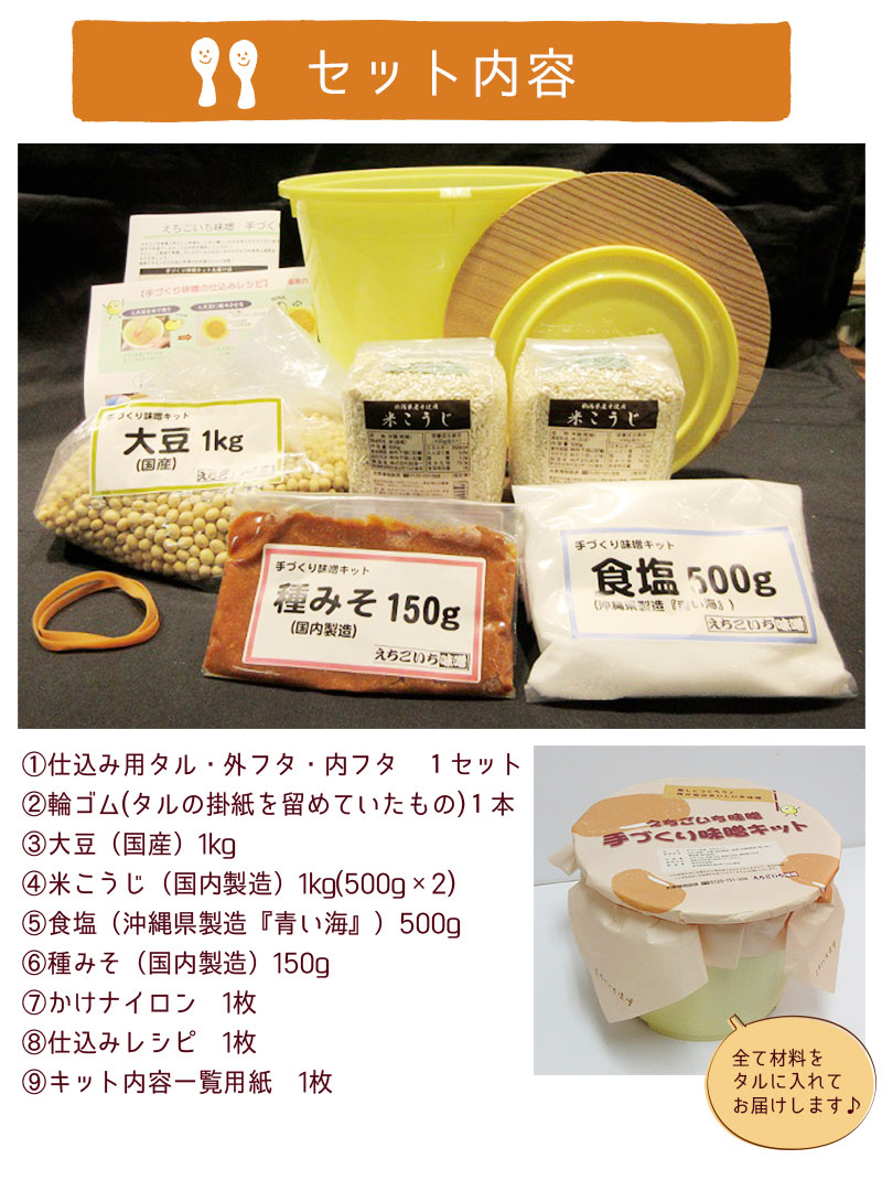 市場 手作り味噌キット タルあり 初心者 樽付き 新潟 米こうじ 生味噌 送料無料 えちごいち味噌 無添加 約4kg