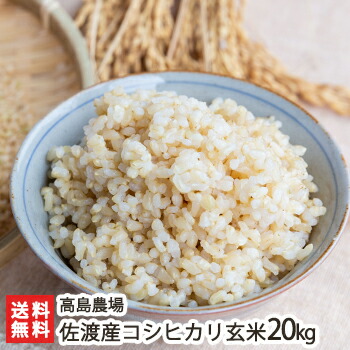 【令和7年度米】無農薬・無化学肥料 佐渡産コシヒカリ 玄米20kg 高島農場【こしひかり/新潟産/新潟県産】【送料無料】