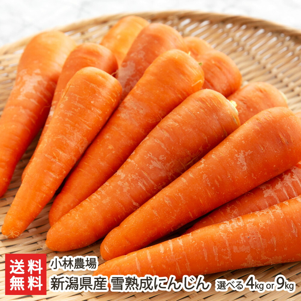 楽天市場】新潟県産 冬にんじん 選べる「4kg」 or「9kg」 小林農場 楽天市場】新潟県産 冬にんじん 選べる「4kg」 or「9kg」 小林農場