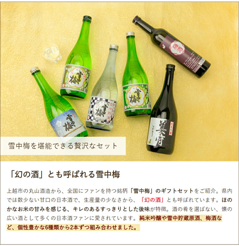 市場 純米吟醸 日本酒 2本セット 4合 清酒 sake 雪中貯蔵純米原酒 雪中梅 株式会社丸山酒造場 美守 720ml