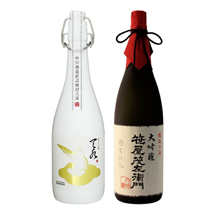 退職祝い 送別 定年退職 春ギフト 日本酒 ギフト 飲み比べ 贈り物 おしゃれ【純米大吟醸 あまみず】×【大吟醸 笹屋茂左衛門】720ml×2本セット プレゼント 男性 女性 上司 新潟地酒 誕生日 内祝い お返し 結婚祝い 出産祝い お酒 高級 おすすめ 化粧箱入り 記念品