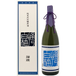 峰乃白梅酒造「峰乃白梅純米大吟醸原酒【瑠璃】」1800ml　新潟　日本酒　ギフト　贈答　父の日｜ニイガタ０２５　店