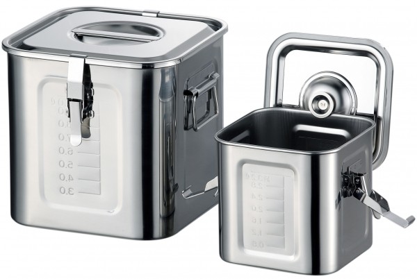 赤川器物　18-8 目盛付 角型キッチンポット 24cm パッキン・フック付 18-8 目盛付 角キッチンポット パッキン・フック付 | 新潟県燕市