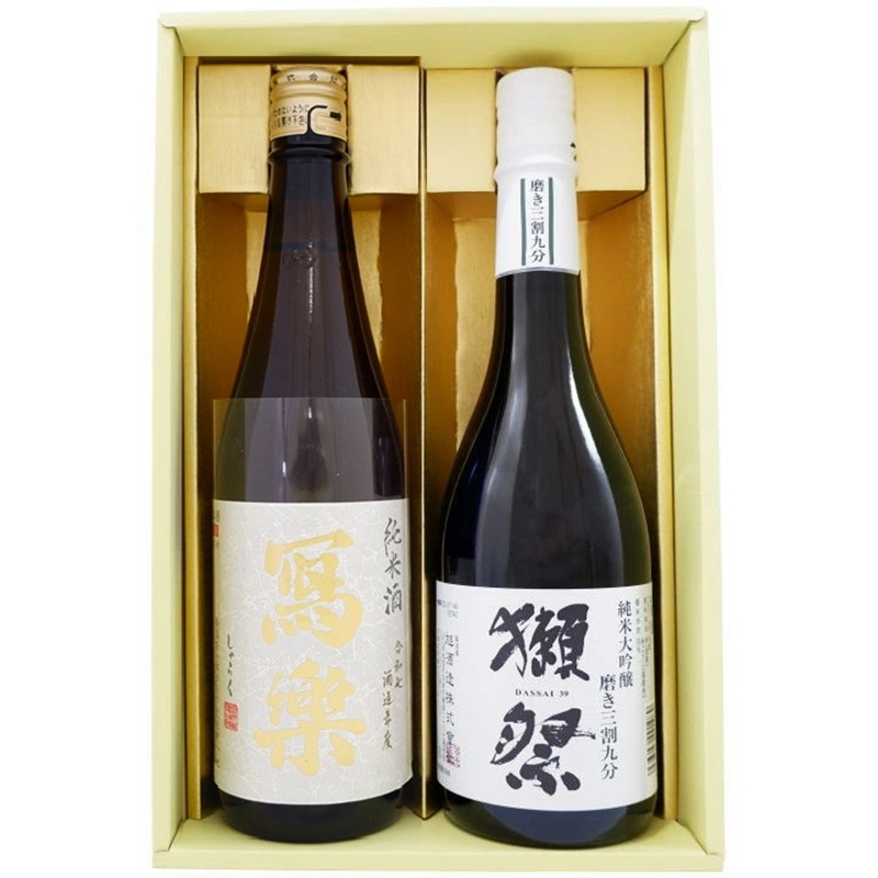 日本酒 飲み比べ セット 獺祭 純米大吟醸 磨き三割九分 と 寫楽 純米酒 720ml&times;2本 送料無料 写楽 純愛仕込み 火入れ クール便｜日本酒と焼酎のお店　新潟銘酒王国