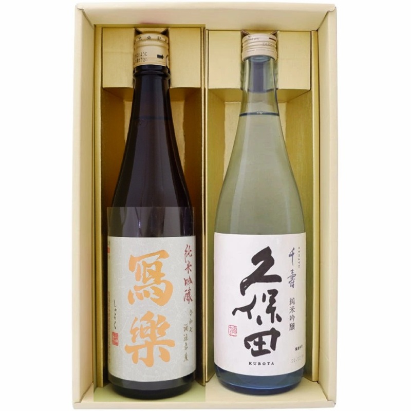 日本酒 飲み比べ セット 久保田 千寿 純米吟醸 と 寫楽 純米吟醸 720ml&times;2本 送料無料 写楽 純愛仕込み 火入れ 冩樂 クール便｜日本酒と焼酎のお店　新潟銘酒王国