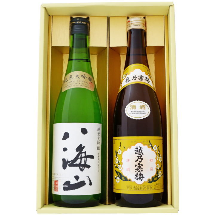 国内在庫】 日本酒 八海山 越乃寒梅 飲み比べ720ml×2本ギフトセット 純