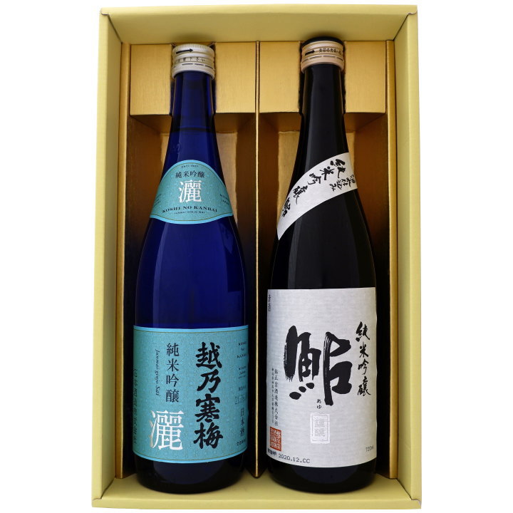日本酒 越乃寒梅と新潟の地酒 鮎正宗 飲み比べギフトセット 720ｍl×2本 越乃寒梅 灑 純米吟醸 鮎正宗 純米吟醸「鮎」銀ラベル 720ml×2 本 送料無料【日本酒/地酒/新潟/ギフト/プレゼント/誕生日/お祝い/内祝/お父さん/父の日/敬老の日/退職/還暦/喜寿】
