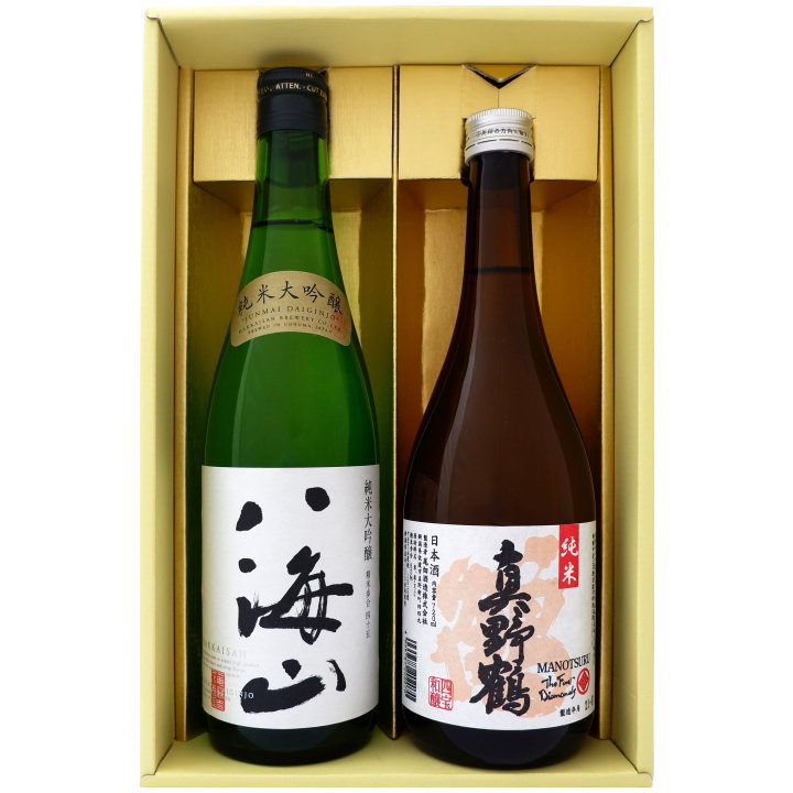 日本酒 八海山と新潟の地酒 真野鶴 飲み比べギフトセット 720ｍl×2本 純米大吟醸 八海山 真野鶴 純米 鶴 720ml×2 本 送料無料【日本酒/地酒/新潟/ギフト/プレゼント/誕生日/お祝い/内祝/お父さん/父の日/敬老の日/退職/還暦/喜寿】