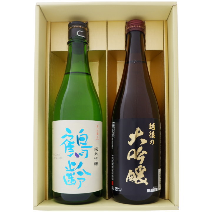 良好品】 日本酒 鶴齢と新潟の地酒 越後の大吟醸 飲み比べギフトセット 720ｍl×2本 鶴齢 純米吟醸 720ml×2 本 送料無料 qdtek.vn