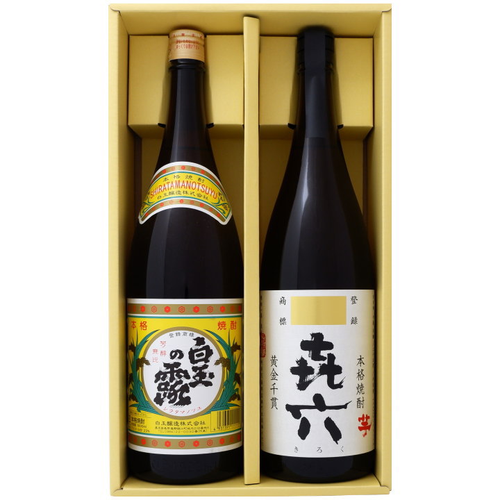 喜六（きろく） 芋 1800ml黒木本店 と白玉の露 芋1800ml白玉酒造 焼酎 飲み比べセット 2本セット 【送料無料】沖縄は別途1,000円いただきます。｜日本酒と焼酎のお店　新潟銘酒王国