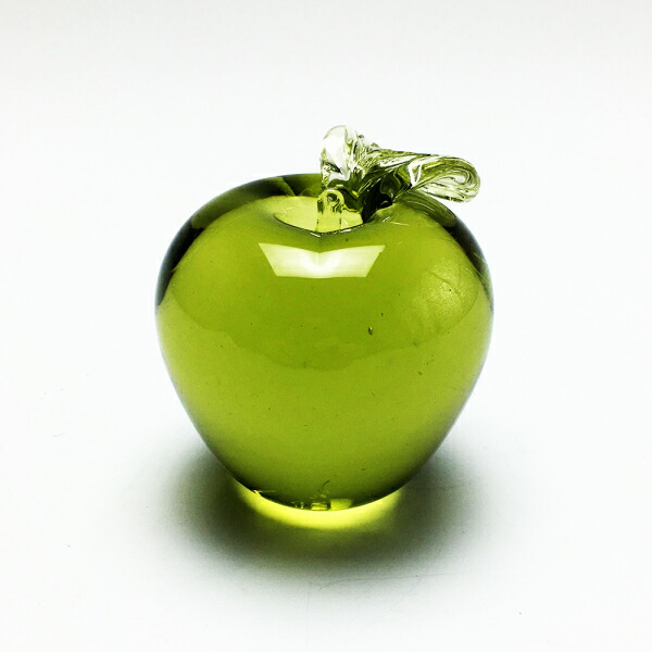 緑色 ガラス製 リンゴ型 オブジェ　イタリア製 楽天市場】GLASS Apple /ガラス アップル林檎 りんご リンゴ