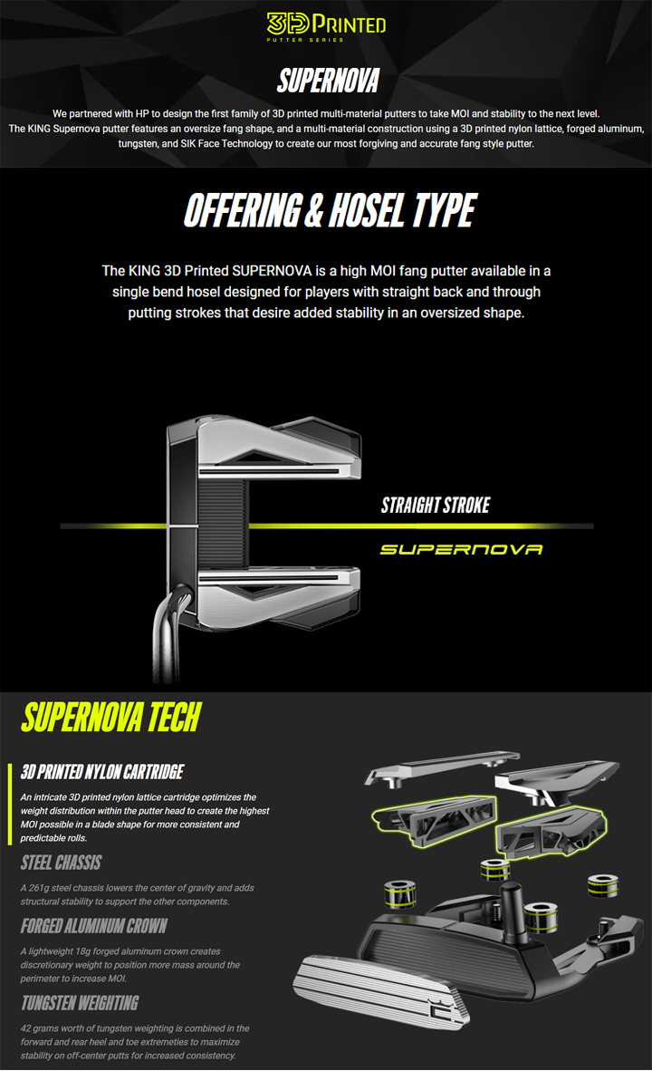 Usモデル コブラ Cobra King 3d Printed Supernova Putter キング スリーディー プリント スーパーノヴァ シングルベントパター Kbs Ct Tour スチールシャフト 送料無料 Salon Raquet De