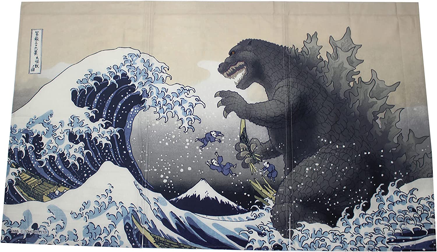 ゴジラ 葛飾北斎 コラボてぬぐい 額装 楽天市場】GODZILLA ゴジラ 富嶽三十六景 大怪獣桜之宴 のれん