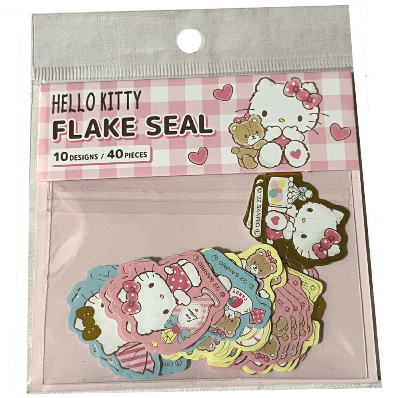 ハローキティ＊ステッカーセット＊フレークシール フレークシール ハローキティ レッド(レッド): ステーショナリー