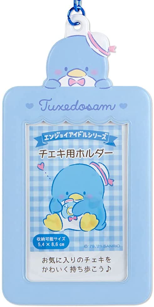 楽天市場 サンリオ Sanrio タキシードサム チェキ用ホルダー エンジョイアイドル ブルー 水色 青 キャラクター アイドル 推しメン メンカラ メンバーカラー チェキ 厚紙 写真 切り抜き バッグチャーム 持ち歩き にじいろマート