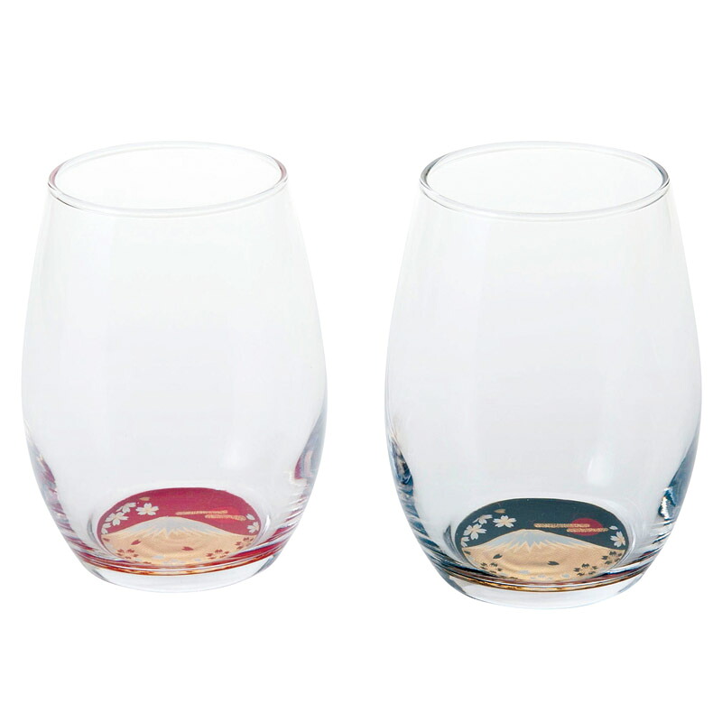 ぬりもんde Verre 蒔絵富士山 ダルマグラスペア