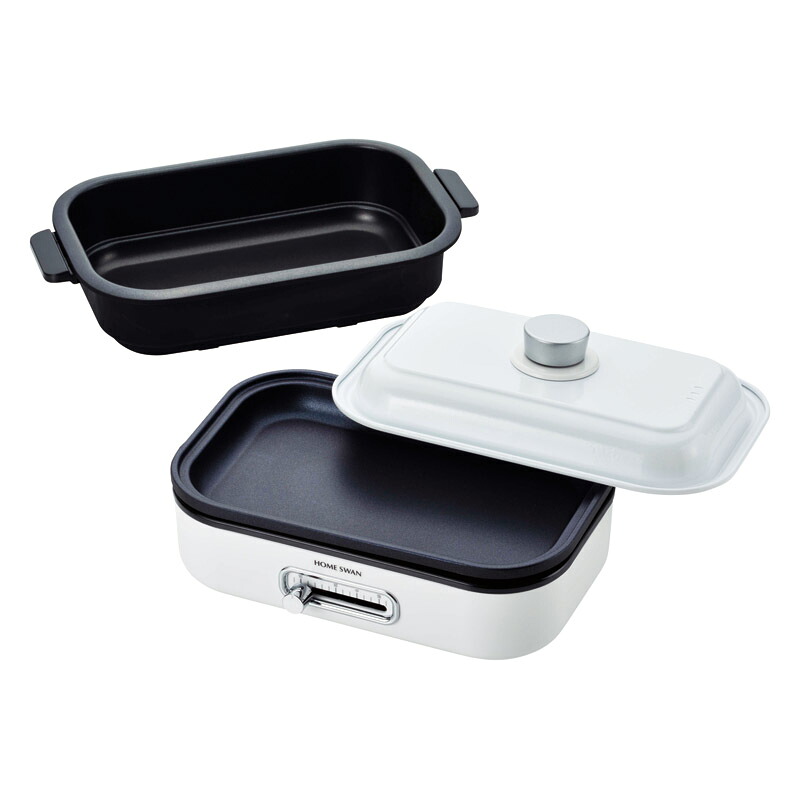 HOMESWAN 温度調節付きソロホットプレート 鍋付き【商品引換券】【即納商品】【送料無料】