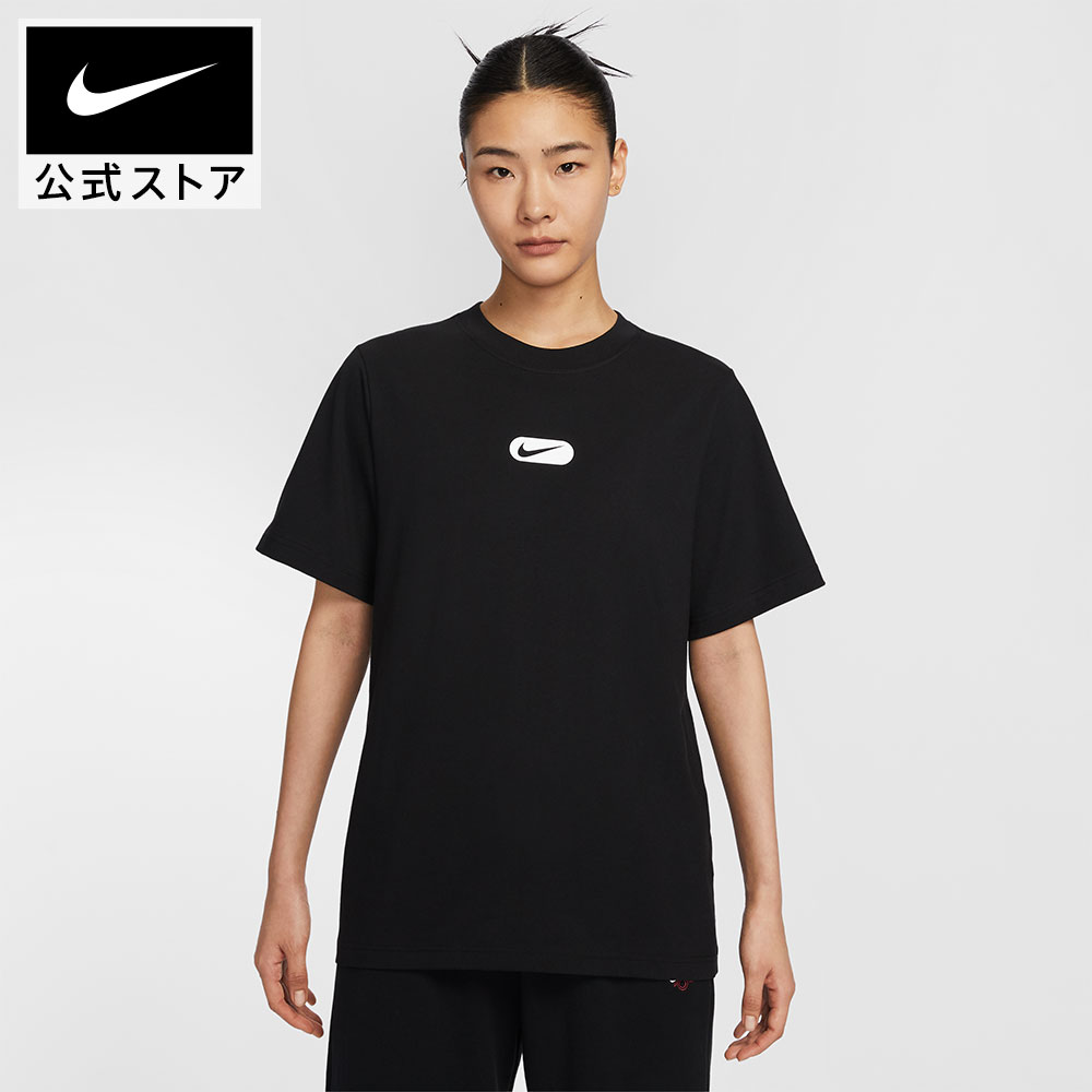 【Nike】スウィッシュ 半袖Tシャツ クルーネック ロゴ 綿 5色 L【NIKE】スウィッシュロゴ 半袖Tシャツ ブラック｜Yahoo