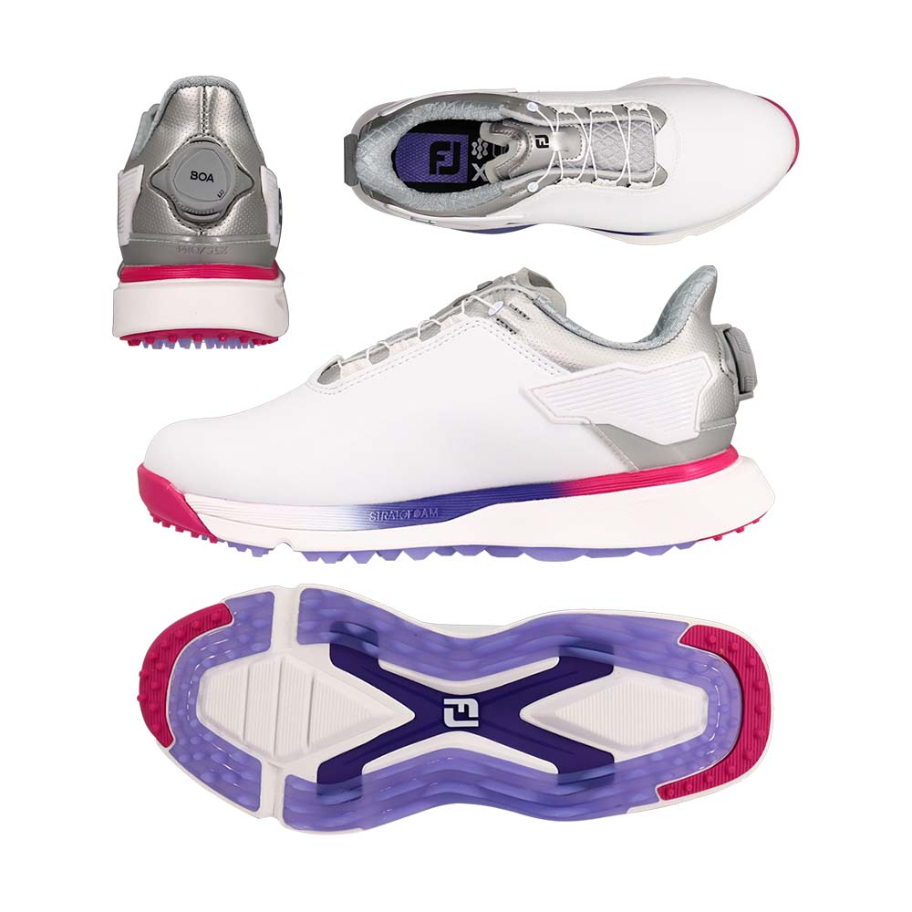 フットジョイ FOOTJOY Pro SLX Boa スパイクレスレディースシューズ 98216 ホワイト/パープル 2024 12,441円