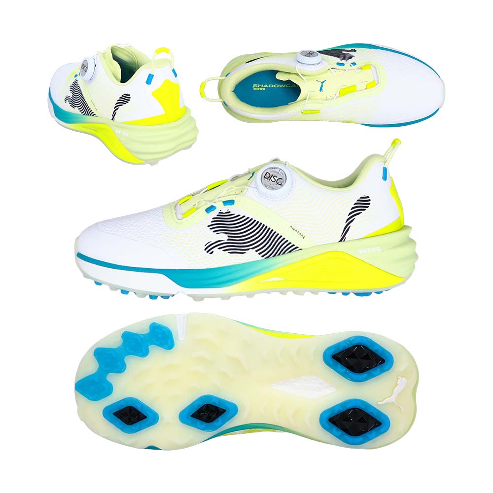 プーマ PUMA シャドウキャット ニトロ 2.0 ディスク スパイクレスシューズ 312991(05) ホワイト/イエロー/ブルー 2026