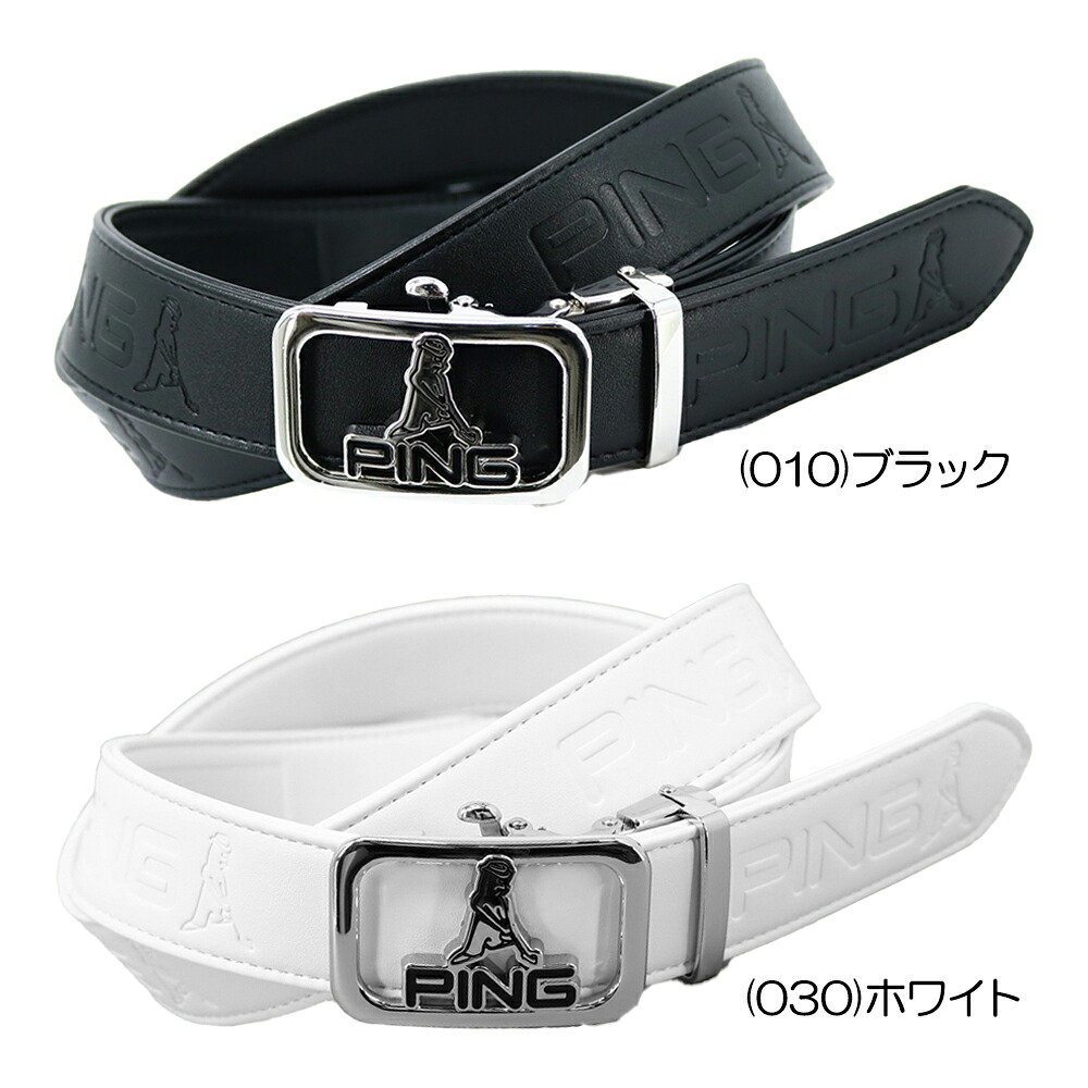 PING ピンゴルフ　ベルト ピン PING メンズ ベルト スライドベルト バックルロゴデザイン ロゴ型