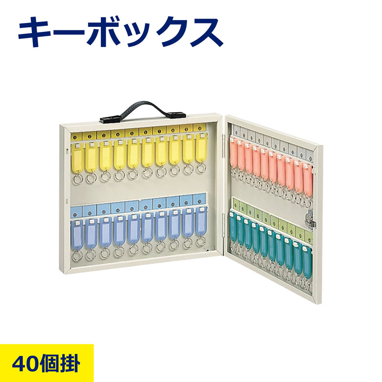 キーボックス 40個掛 K-40 キー BOX ボックス ワールド 鍵入れ 鍵 保管 整理 整頓 壁掛け ビス付 防犯 安全 管理 現場 事務所 マンション ベージュ 日建 nikken ニッケン｜NIKKEN STORE