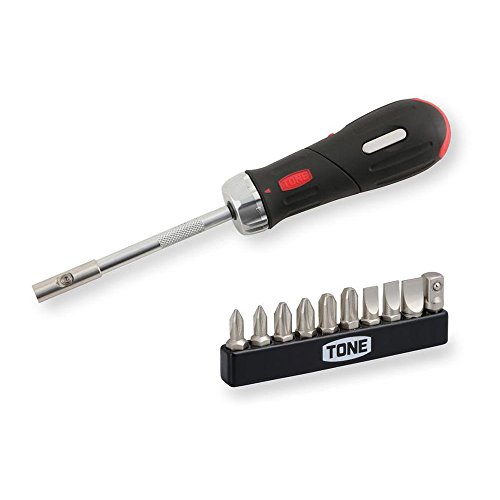 トネ(TONE) ラチェットドライバーセット RD10S ビット差込 &6.35mm(1/4) ブラック 内容12点 送料　無料