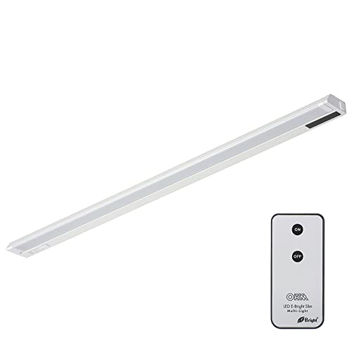 オーム電機 LEDイーブライトスリム多目的灯 コンセント式 リモコンタイプ 昼光色 14W 857mm バーライト スリムライト ニッ 送料　無料