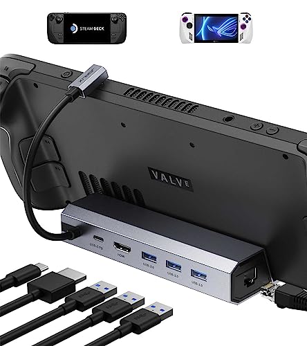 AUX ドッキングステーション スチームデッキ対応 6イン1スチームデッキドック HDM 2.0 4K@60Hz ギガビットイーサネット BA