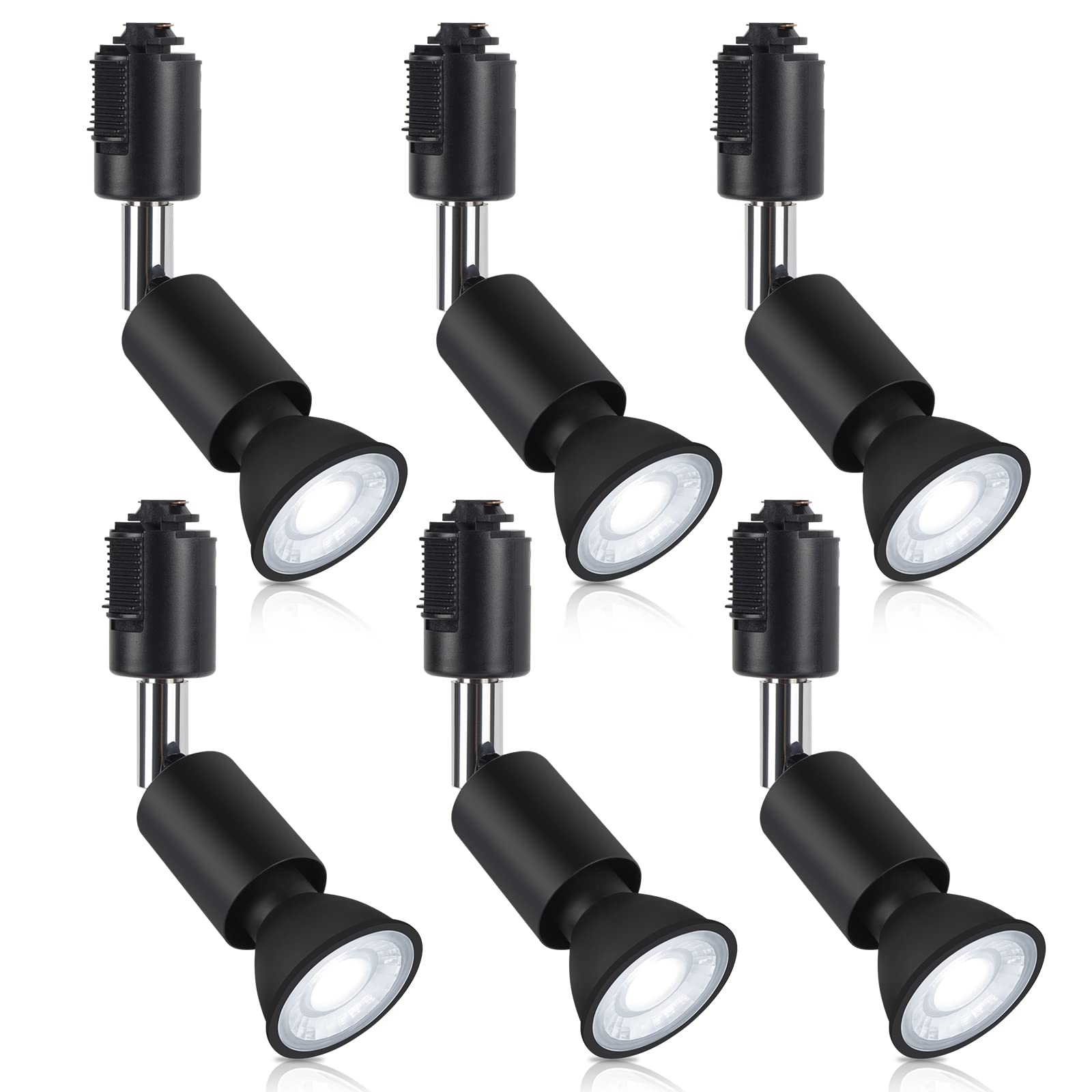 ダクトレール用 スポットライト D電球付き E11 配線ダクトレール用器具セット 天井照明 6個セット 昼光色 ブラック