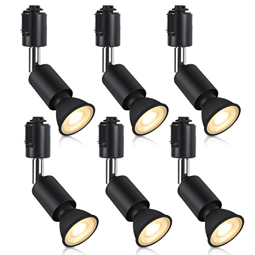 ダクトレール用スポットライト E11 D電球付き 50W ライティングバー用器具セット ライティングレール 天井照明 6個セット 電球色 ブラ